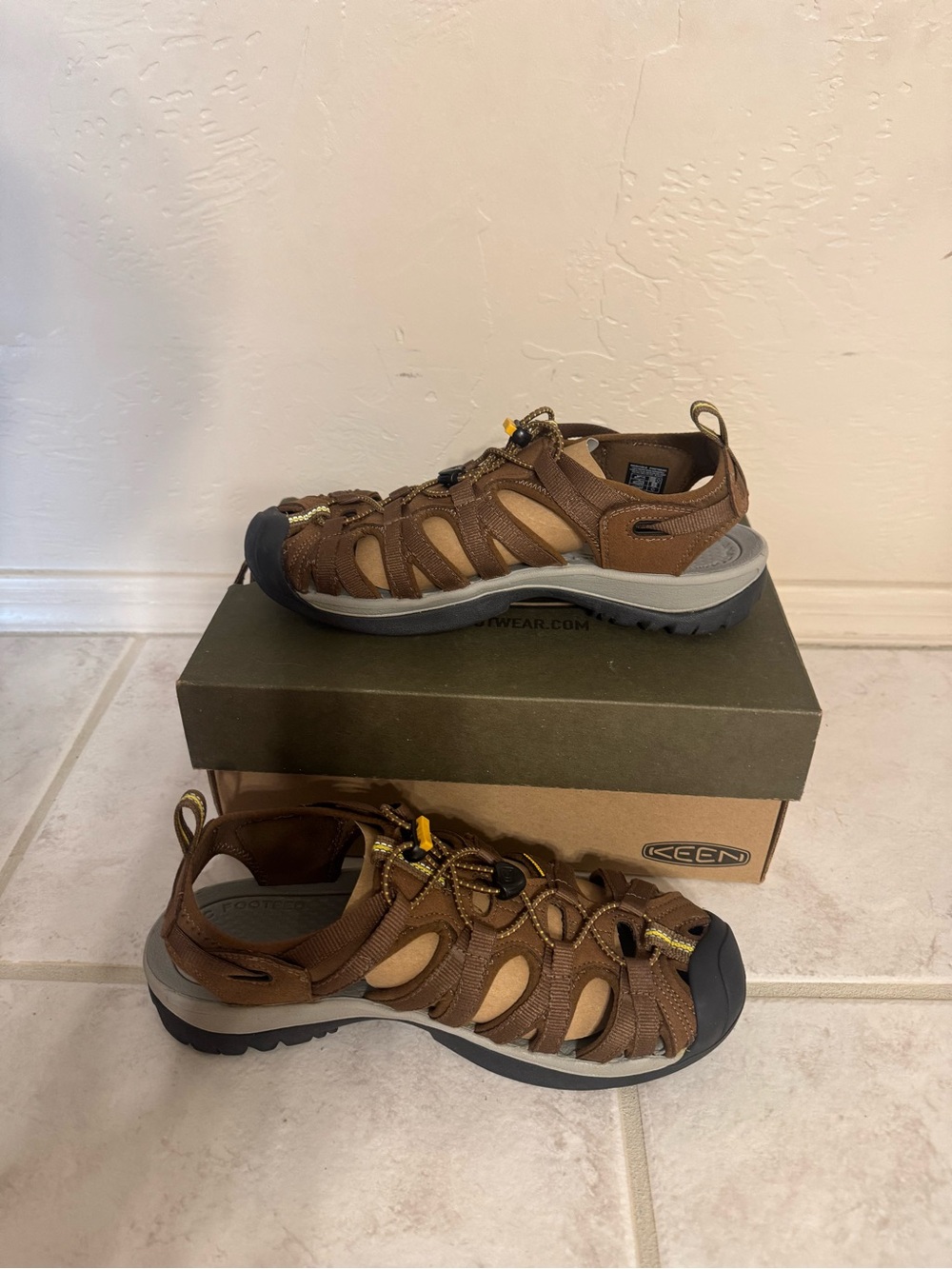 KEEN Brown and Yellow Women’s 10.5 Outdoor Sandal